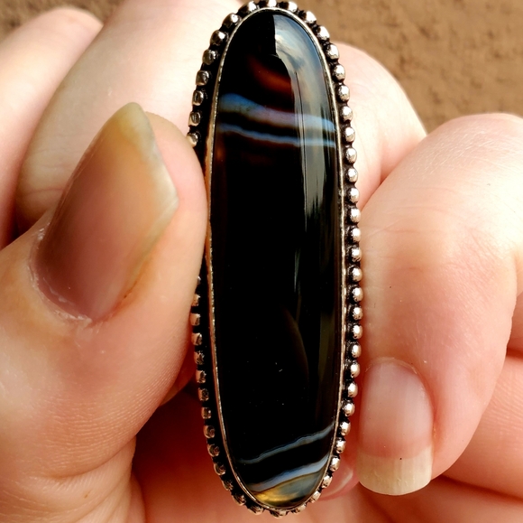 New Botswana Agate Silver Ring. - Picture 10 of 12